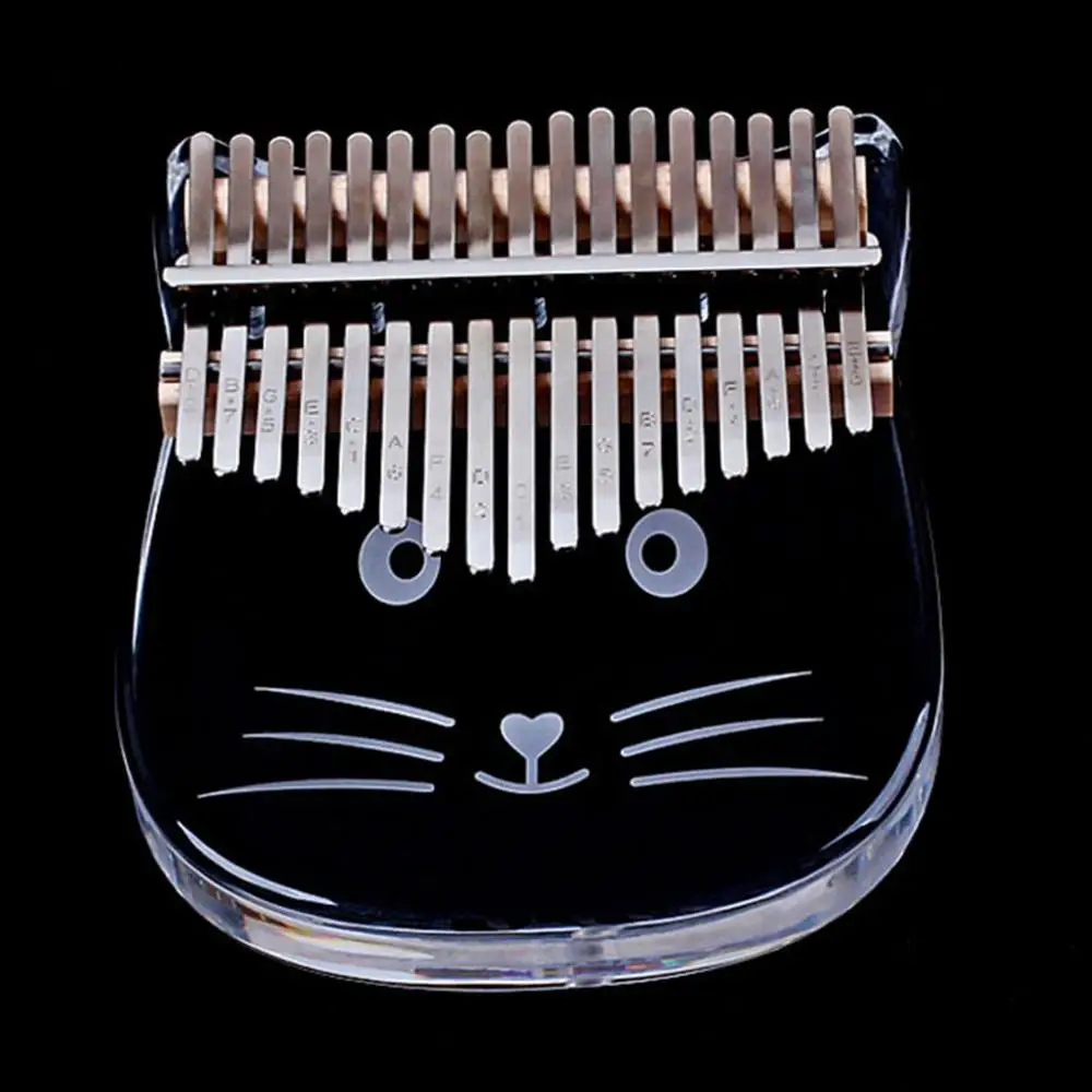 

17 Keys Cat Transparent Kalimba African Thumb Piano Beginner Musical Instrument Portable Finger Piano Boys Girls Birthday Gift