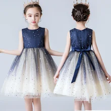 Аппликация Платья с цветочным узором для девочек летнее элегантное платье для детей для вечеринки, дня рождения платья для выпускного бала для девочек, детские платья на свадьбу, Infantil Vestidos Детские платья Размеры: 3, 5, 8