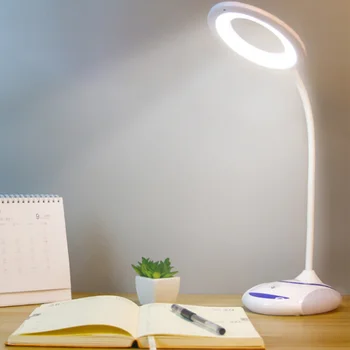 

Reading LED Desk Lamp Bedsides 3 Modes Eye Protection Touch Control Ring Shape Adjustable Angle USB Charging Office Dimmable