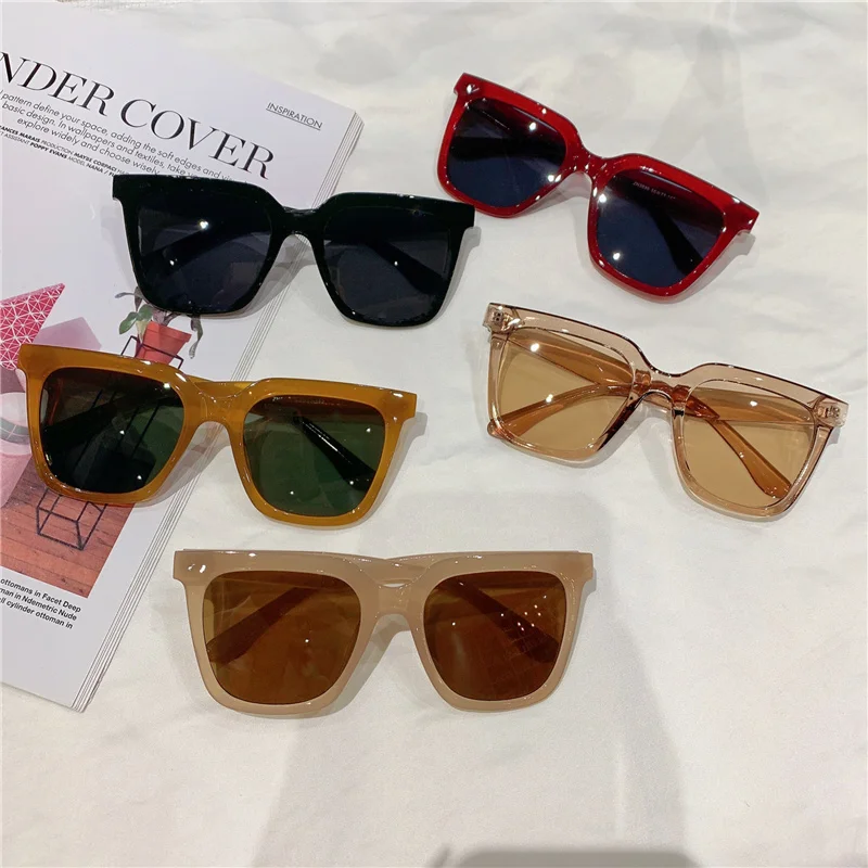 round sunglasses 2021 Fashion Square Sunglasses Women Classic Retro Colorful Vintage Shades Sun Glasses Wholesale Bulk Black Red large sunglasses