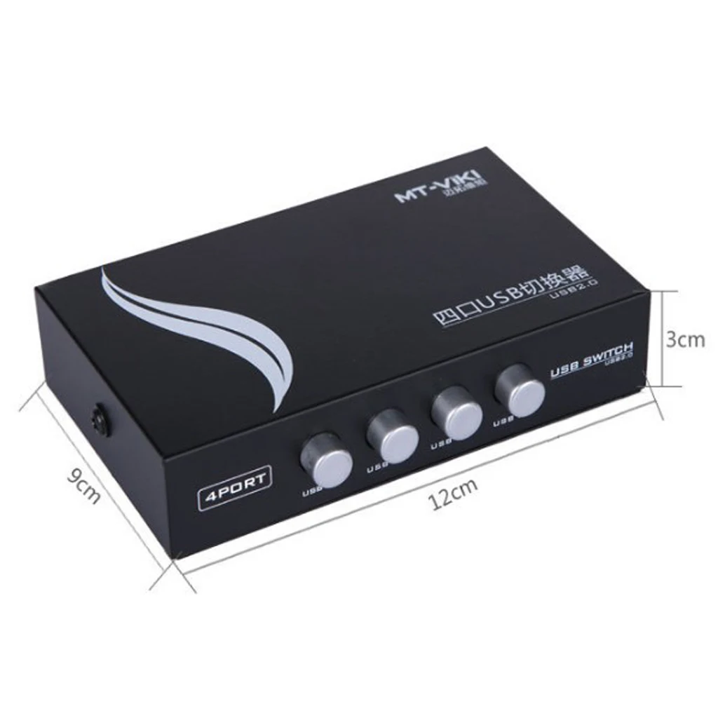 Scanner Printer Switch, 4 Port USB 2.0 Manual Sharing Switcher Hub, 4 PC to 1 USB Device Splitter Adapter
