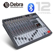 Хорошее качество, чистый звук! 12 микшер каналов цифровой аудио смешивания dj контроллер с 48 В фантомное питание USB для записи сцены