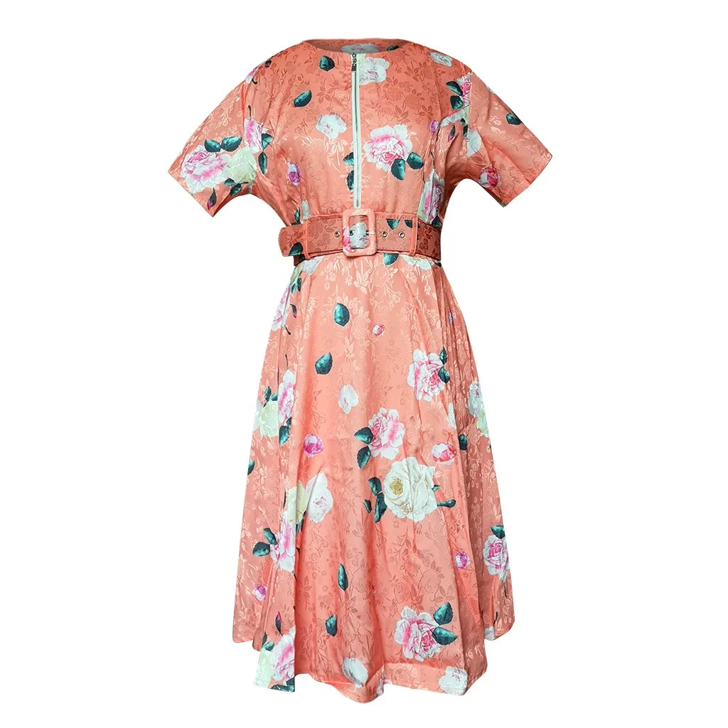 Летнее женское платье с цветочным рисунком в стиле бохо, рукав до локтя, ТРАПЕЦИЕВИДНОЕ ПЛАТЬЕ для отдыха на пляже, платья-рубашки, дамские платья с принтом, элегантное мини-платье Sukienka# LR2