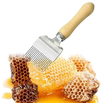 

Stainless Steel Tines Uncapping Fork Tool with Wooden Handle - Beekeeping Equipment Bee Hive Hand Tool Beekeeper Tool
