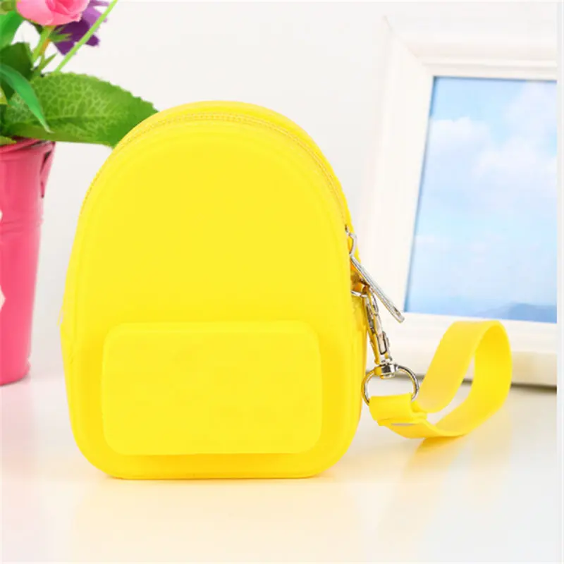Yellow Женский маленький кошелек для монет, милый кошелек, мягкий силиконовый кошелек для монет, портативный держатель для карт, ключей, денег, сумка для женщин, кошелек для монет на молнии - Цвет: Yellow