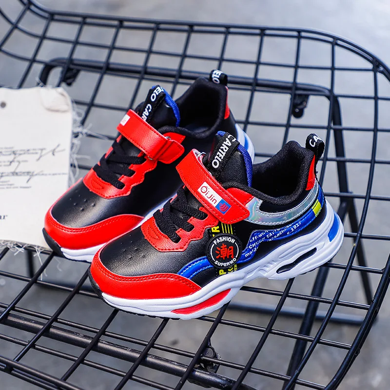

Autumn New Style BOY'S Young STUDENT'S Big Kid Boy Leather Waterproof Junior High School Students Athletic Shoes