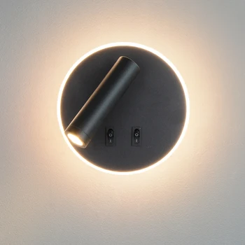 

Led wall lamps indoor 3W 7W hotel bedside reading wall light modern wall lamp stair with switch wall sconces bedroom backlight