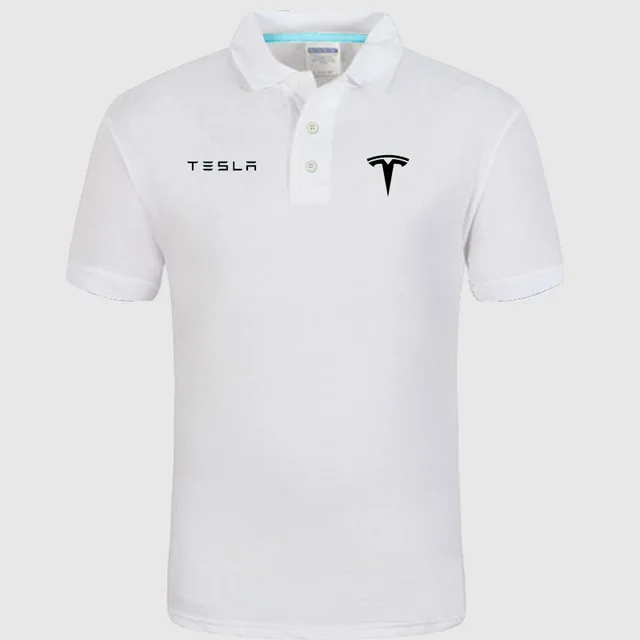 Высокое качество, логотип crocodil Tesla, логотип Polo, классический бренд, Мужская рубашка поло, мужская повседневная однотонная хлопковая рубашка поло с коротким рукавом f