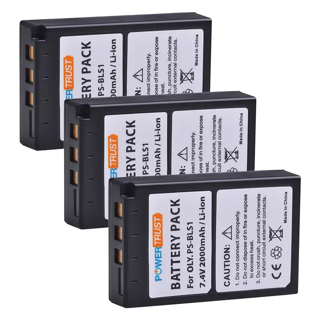 2000mAh BLS-1 BLS1 Battery and Charger for Olympus PS-BLS1 PEN E-PL1 E-PM1 EP3 EPL3 Evolt E-420 E-620 E-450 Digital SLR Cameras 3Battery