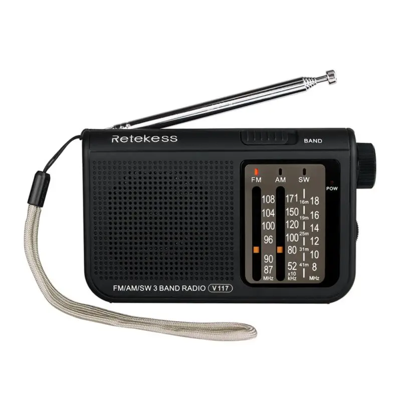 Карманный аккумулятор FM/AM радио персональное ручное радио с разъемом для наушников и светодиодный свет