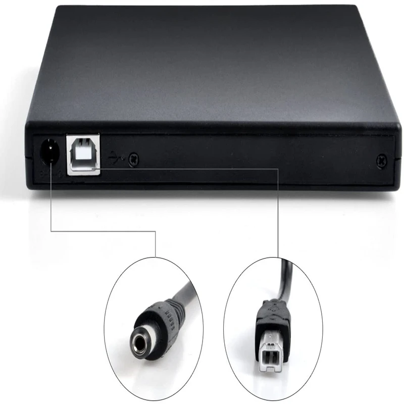 Фото Внешний DVD-привод, USB 2,0, портативный привод CD/Dvd +/-Rw, тонкий Dvd/CD Rom, записывающее устройство, горелка для ноутбука, настольного ПК, Windows 10/8/XP №4