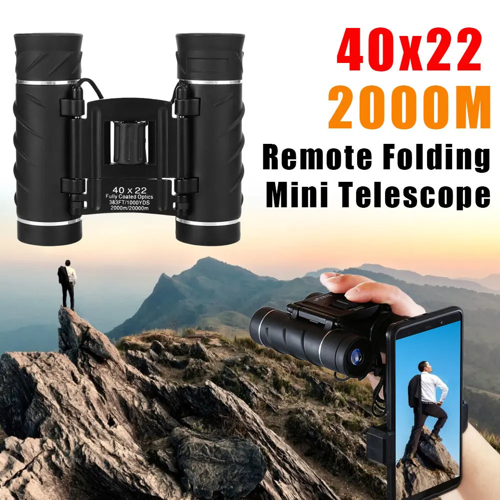 40x22 HD мощный бинокль 2000 м дальность складной мини монокуляр телескоп FMC оптика для