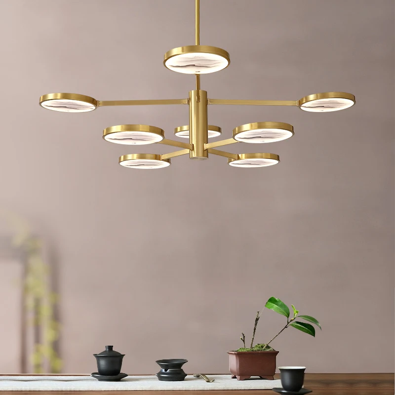 

Chinese Style Copper Pendant Lights Lamp LED Pendant Lighting Living Room Dining Room Bedside Bedroom Loft Decor Hanging Lamp