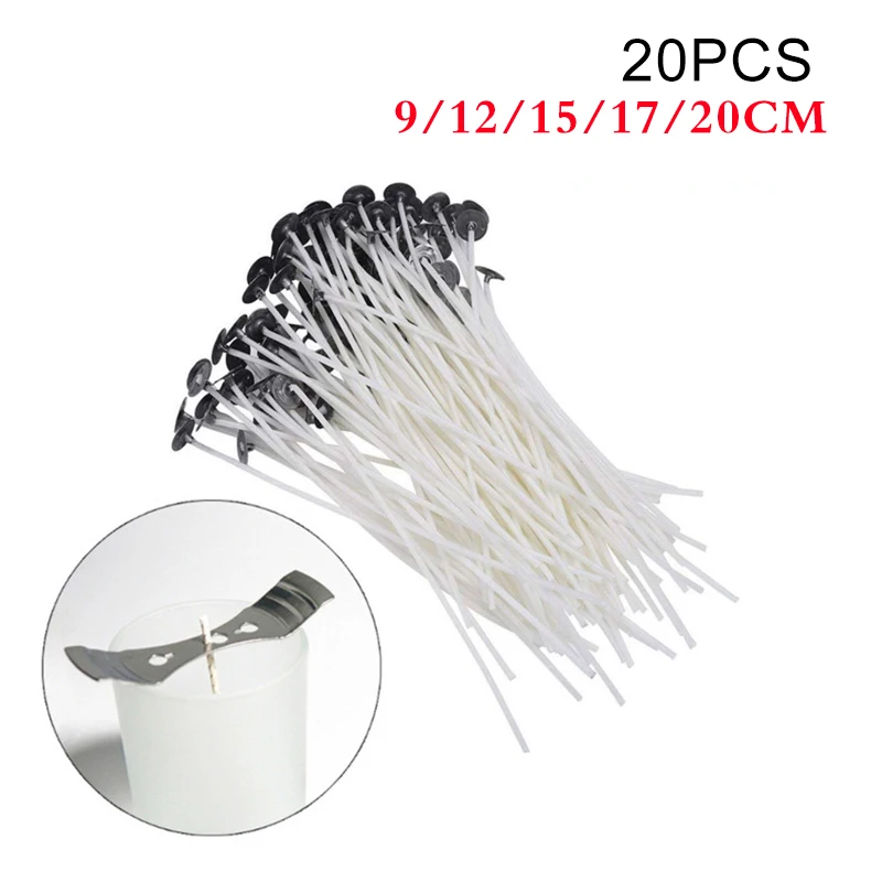Candle Wicks Practical DIY Candle Making Cotton Wick Pre-waxed Wicks Making Accessories 9/12/15/17/20cm 20PCS candle wicks candle wick