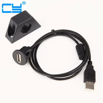 

Free Shipping tracking number Useful USB M/F In Car Dash Mounting Panel Installation AUX Extension Adapter Cable Lead 1m/2m