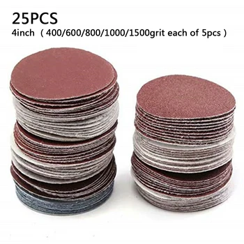 

25pcs 4" 100mm Sander Disc 400/600/800/1000/1500 Grit Sanding Polishing Pad