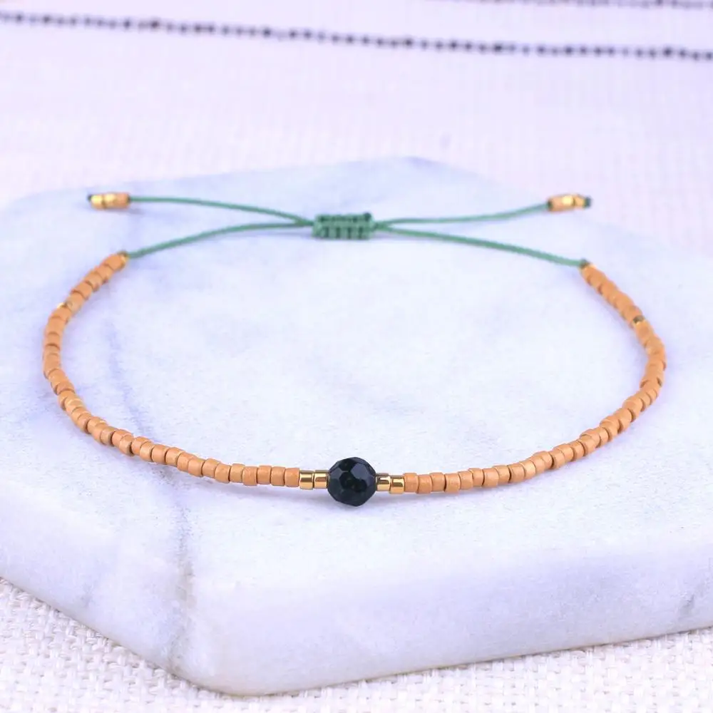 Kelich Tiny Thin String браслеты регулируемый плетеный бисер Miyuki из бисера Strand Wrap Браслеты