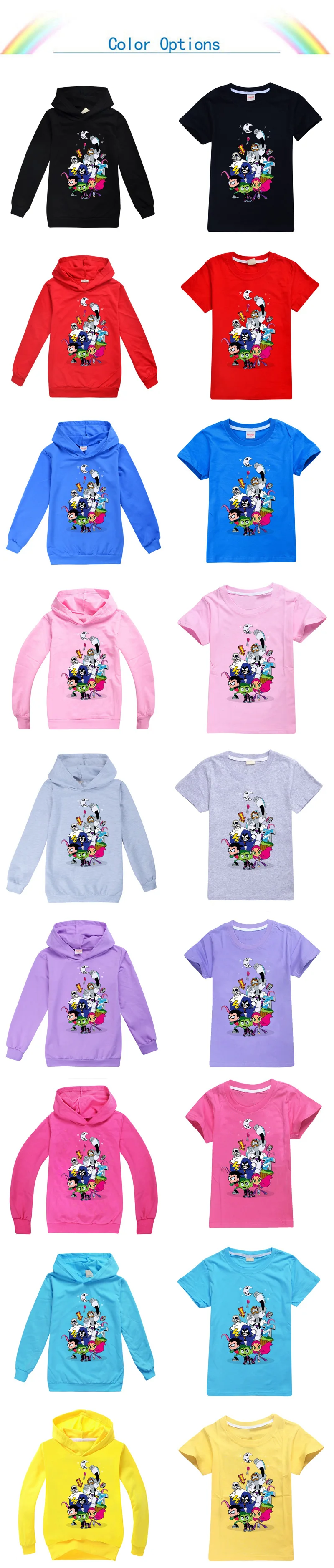 Teens Titan GO Boys' Hoodie T shirt Kids Cotton Clothes 2-13 age Children Hooded Sweatshirt Outwear Girls Pullover T-shirts