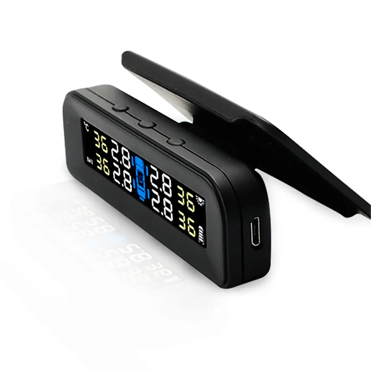 TPMS сенсор беспроводной в режиме реального времени Солнечная Внешняя система контроля давления в шинах с 4 внешними датчиками s датчик давления в шинах