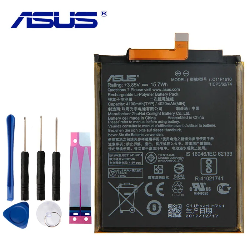 

Original ASUS High Capacity C11P1610 Phone Battery For ASUS Zenfone 4 Max Pegasus 4A ZB500TL X00KD 5.0 4100mAh