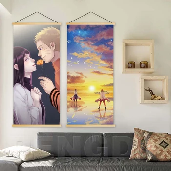 

Wall Artwork Canvas Pictures Painting Print Animation Naruto Poster Solid Wood Hanging Scrolls Home Decoration For Living Room