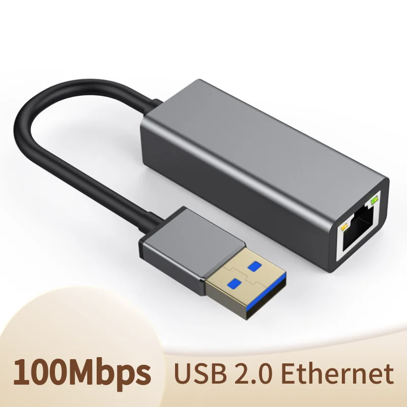Gray USB для RJ45 10/100 Мбит/с USB Ethernet адаптер Сетевая карта LAN USB Сетевая Lan RJ45 карта для ПК компьютер ноутбук Win 10 8,1 8 7 - Цвет: Gray