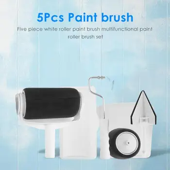 

5pcs/set Paint Runner Roller Brush Handle Tool Flocked Edger Office Room Wall Painting Home Tool Roller Paint Brush Set