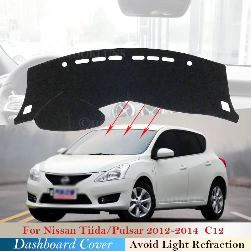 Dashboard Cover Protective Pad for Nissan Tiida Pulsar C12 2012 2013 2014 Car Accessories Dash Board Sunshade Carpet Anti-UV | Автомобили