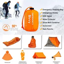 Survival-Sleeping-Bag Mylar Compact Bivy Sack Waterproof Reusable Emergency