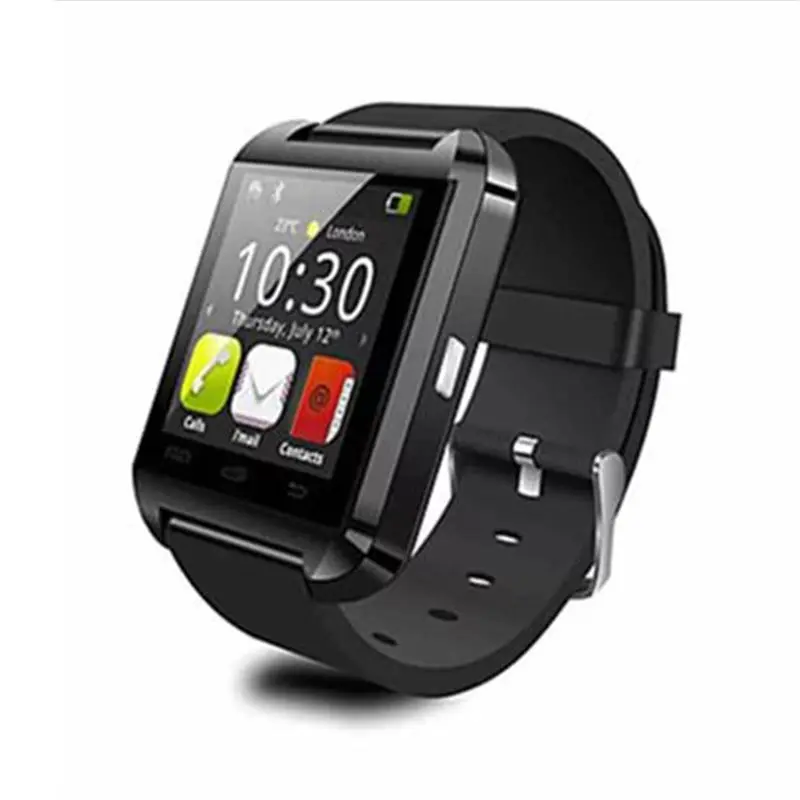 BLACK U8 WATCH Смарт-часы с Bluetooth, водонепроницаемые спортивные часы для IPhone, телефонов, пульсометр, функции кровяного давления, фитнес-трекер - Цвет: BLACK U8 WATCH