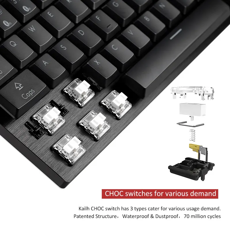 Игровая механическая клавиатура HEXGEARS GK70 с RGB подсветкой портативная