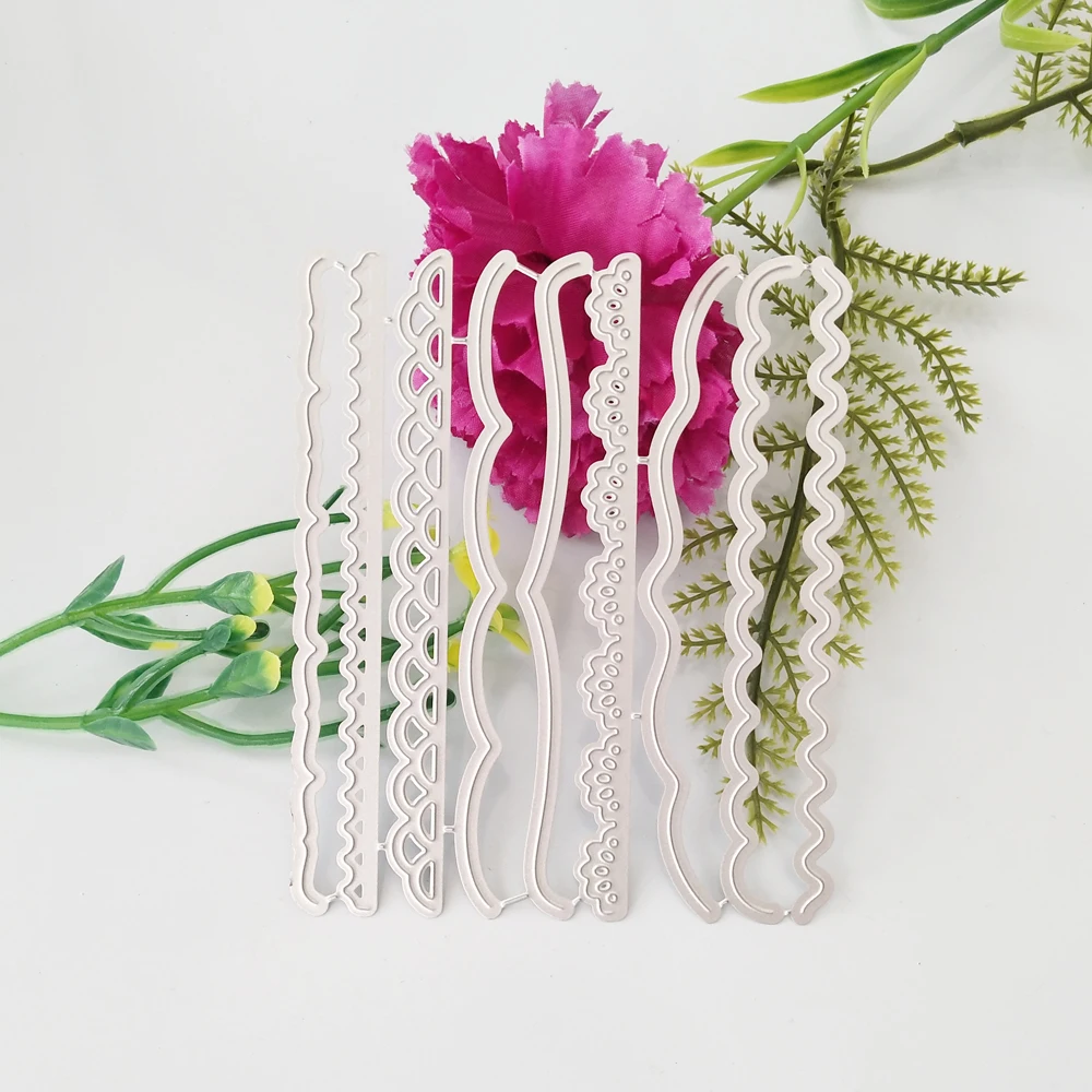 

9pcs/Set Decorative Cards Edges Lace Border Metal Cutting Dies Stencil for DIY Scrapbooking Album Embossing Cards Crafts Die