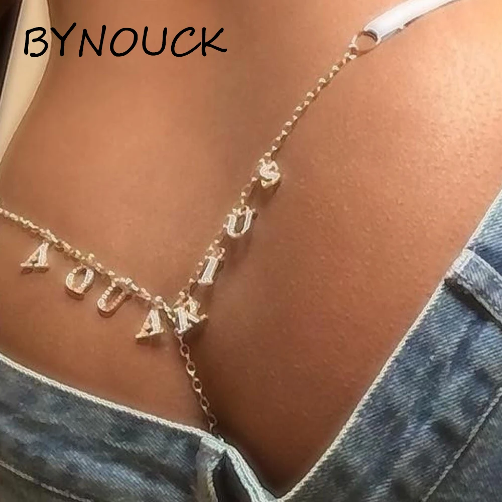 Sexy Personalized Crystal Letters Waist 