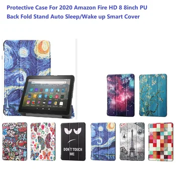 

JONSNOW Protective Case For 2020 Amazon Fire HD 8 8inch PU Back Fold Stand Auto Sleep/Wake up Smart Cover