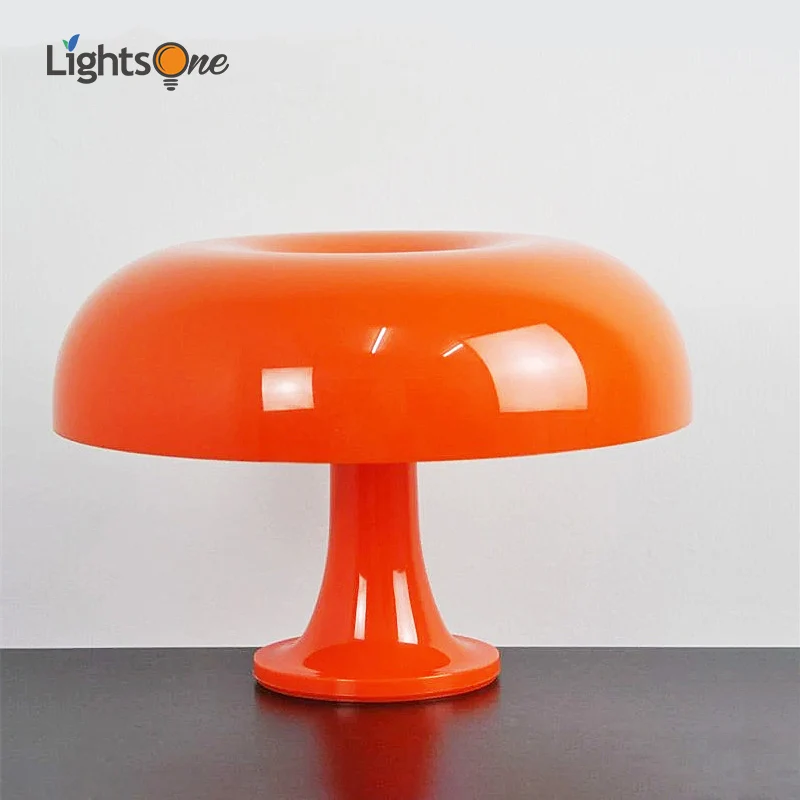 

Modern minimalist Nordic orange mushroom table lamp wheat designer model bedroom bedside table light