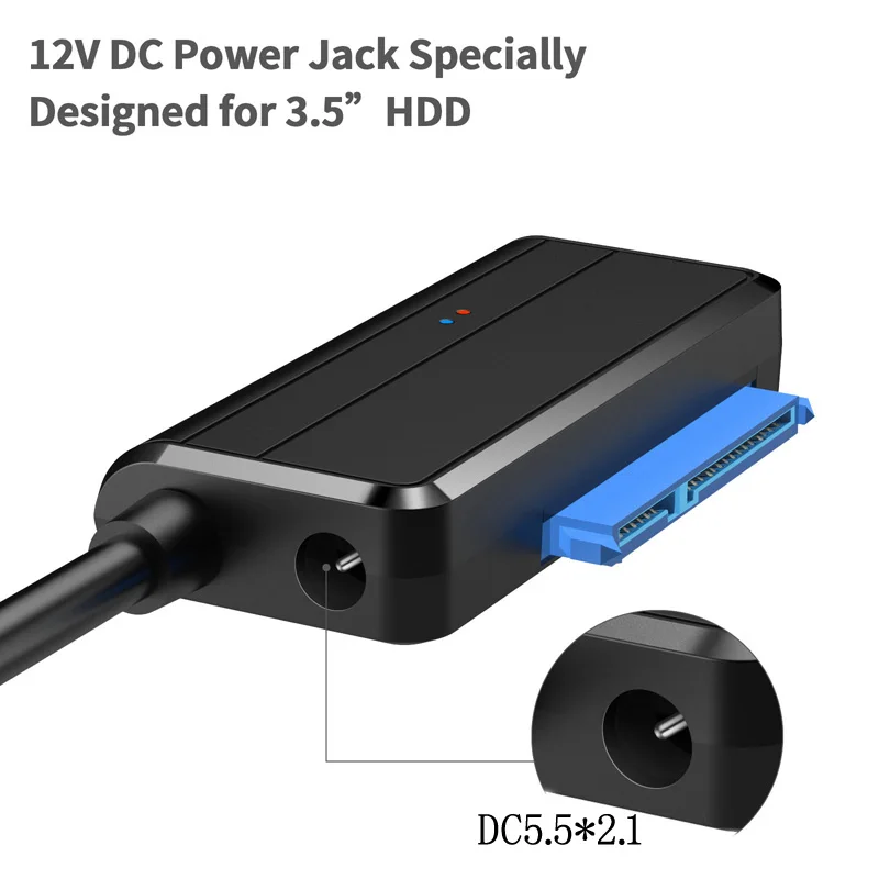 Линия преобразования жесткого диска SATA в USB 3,0 кабель из алюминиевого сплава 2,5 дюйма 3,5 дюйма кабель с жестким приводной удлинитель черного цвета