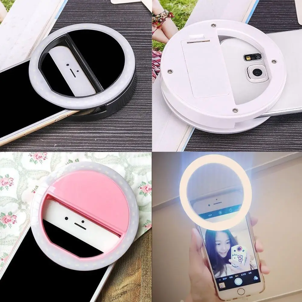 Selfie sticks Portable Clip Fill Light Selfie LED Ring Photography for iPhone Android Phone Handheld Gimbal