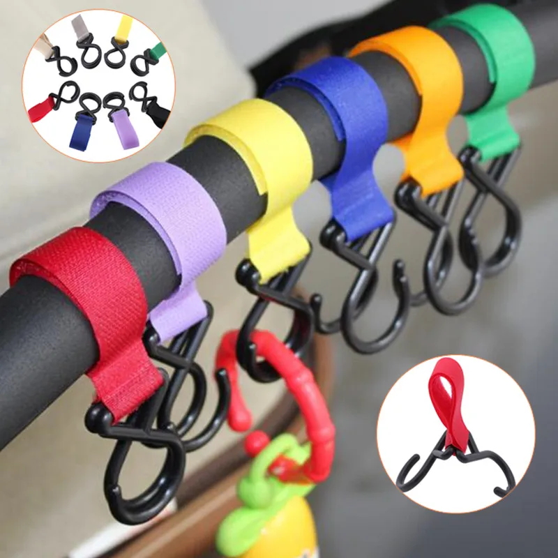 Reposabrazos de cochecito de bebé, gancho colorido para asiento de coche, accesorios de asiento de coche de bebé, organizador de cochecito