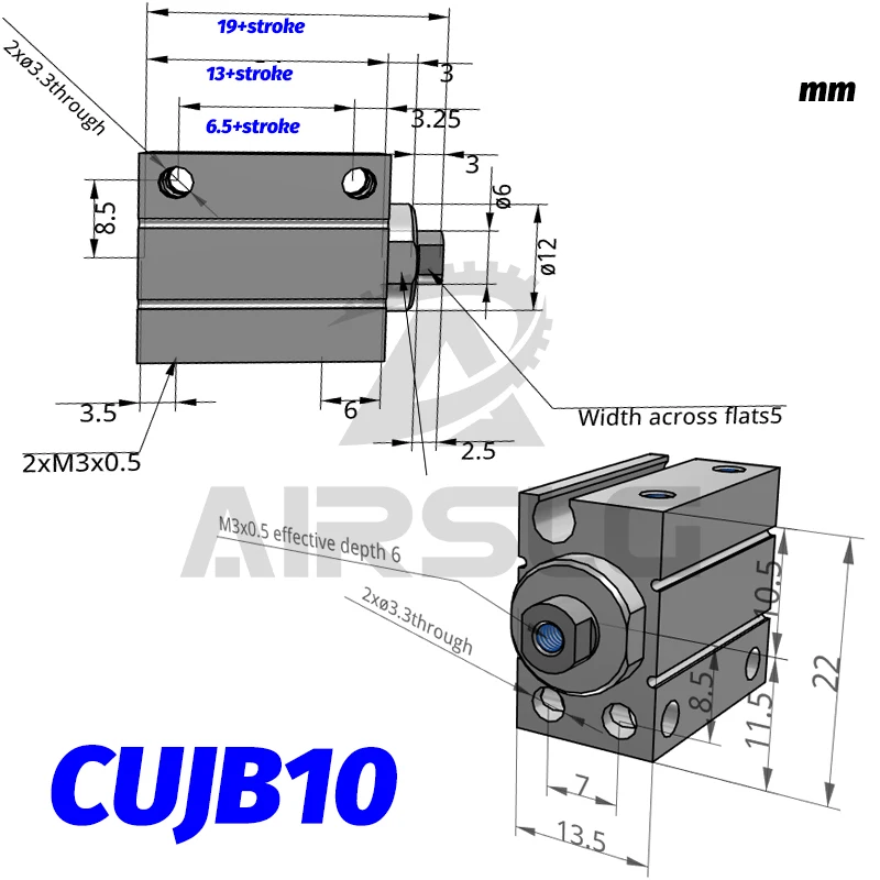 CUJB4 Мини крепление цилиндр CDUJB6 скважины 4 6 8 10 мм ход 4 6 8 10 15 20 25 30 двойного действия CDUJB8-10D CDUJB10-20D CUJB6-15