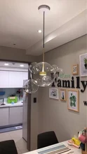 Lamp.led-Light Iron-Glass Bubbles Golden-Chandelier Postmodern Dinning-Room for Foyer