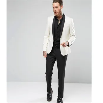 

New Men’s Suit Smolking Noivo Terno Slim Fit Easculino Evening Suits For Men White Groom Tuxedos Party Formal Party Business Jac
