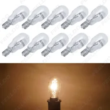 Автомобильная галогенная лампа 12 В 10 Вт T13 автомобильный инструмент освещение широкая лампа плоский контакт маленькая лампа для автомобилей теплый белый