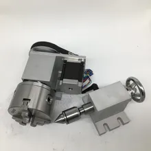 

4 Axis rotation A Axis Extend Rotary 4 Jaw 80mm K12-80 Chuck and Nema23 stepper motor MT2 Tailstock for wood CNC Milling Router