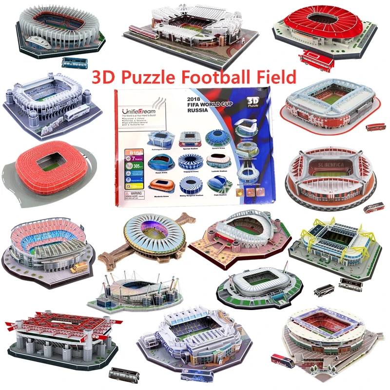 3D DIY Головоломка 18 видов стилей Чемпионат мира по футболу стадион Европейский