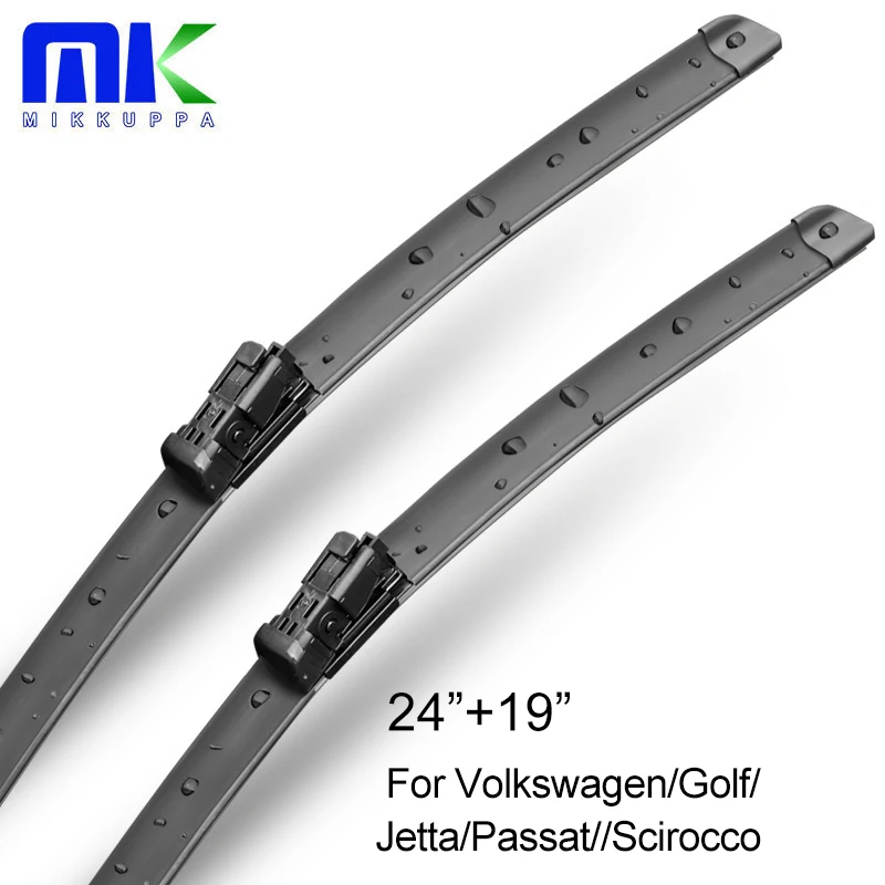 Щетки стеклоочистителя Mikkuppa 24 дюйма + 19 дюймов для Volkswagen Golf 5 6/J etta/Passat/Scirocco |