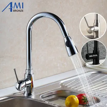 

Pull Out faucets Kitchen faucet Chrome Polished bathroom basin mixer tap faucet 2 Function Spring&Stream KL8055C