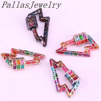 

5Pcs, New Fashion 15*25mm, Lightning Clasp Lock Carabiner Enamel Lock Jewelry Findings