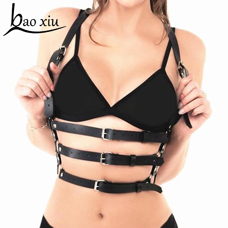 

2019 New Vintage Hot sexy Punk women faux Leather belt Body Bondage Sculpting Harness Waist Belt Straps Suspenders Dress Belts