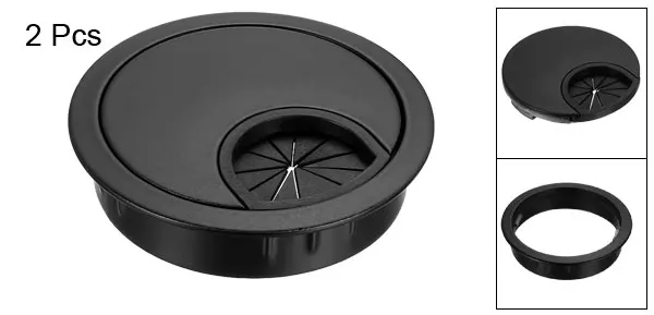 Black 53mm Uxcell 2 шт. Крышка для кабельного отверстия 50-80 мм цинковый сплав настольная втулка для проводного органайзера яркое серебро/черный/бронза/серебро/красная бронза - Цвет: Black 53mm