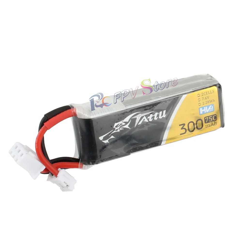 4 шт. Tattu 300 мАч 7 6 В 75C 2S1P HV Lipo аккумулятор с фоторазъемом для радиоуправляемого FPV